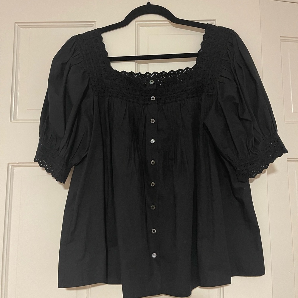 DOEN Black short sleeve shirt, size S